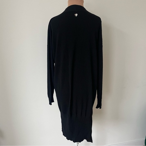 Twin-Set Simona Barbieri Black Wool Mohair Blend Notched Open Front Cardigan XS - Picture 3 of 10